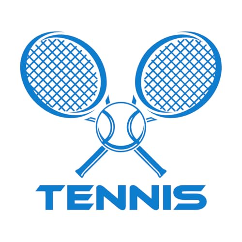 Calcomanías de vinilo para murales y paredes Raqueta de tenis Deportes de pelota Raqueta 34x38.3cm No se cae Azul