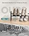 SONGMICS Expandable Shoe Rack, 1 Tier Shoe Rack Shelf, Adjustable Shoe Organizer Storage for 10 Pairs of Shoes, Metal Free Standing Shoe Racks for Closet, Front Door Entryway, Easy Assembly, Ink Black