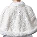 Wokuaile Flower Girls Faux Fur Bolero Shrug Princess Shawl Wraps Warm Shoulder Cape Wedding Birthday Evening Dress Up
