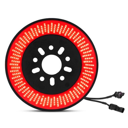 SUPAREE Spare Tire Brake Light Fit for Jeep Wrangler 2018-2026 JL Smoke Black Design Plug & Play LED Wheel 3rd Third Brake Light with 360 PCS Super Bright LED Artistic Wide-Area Layout Red