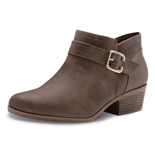 Image of Athlefit Women's Chunky Low Heel Short Ankle Boots