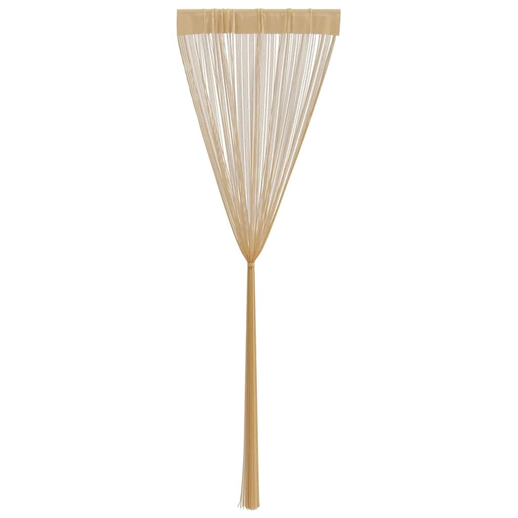 Lot de 2 rideaux à fils, 140 x 250 cm, beige
