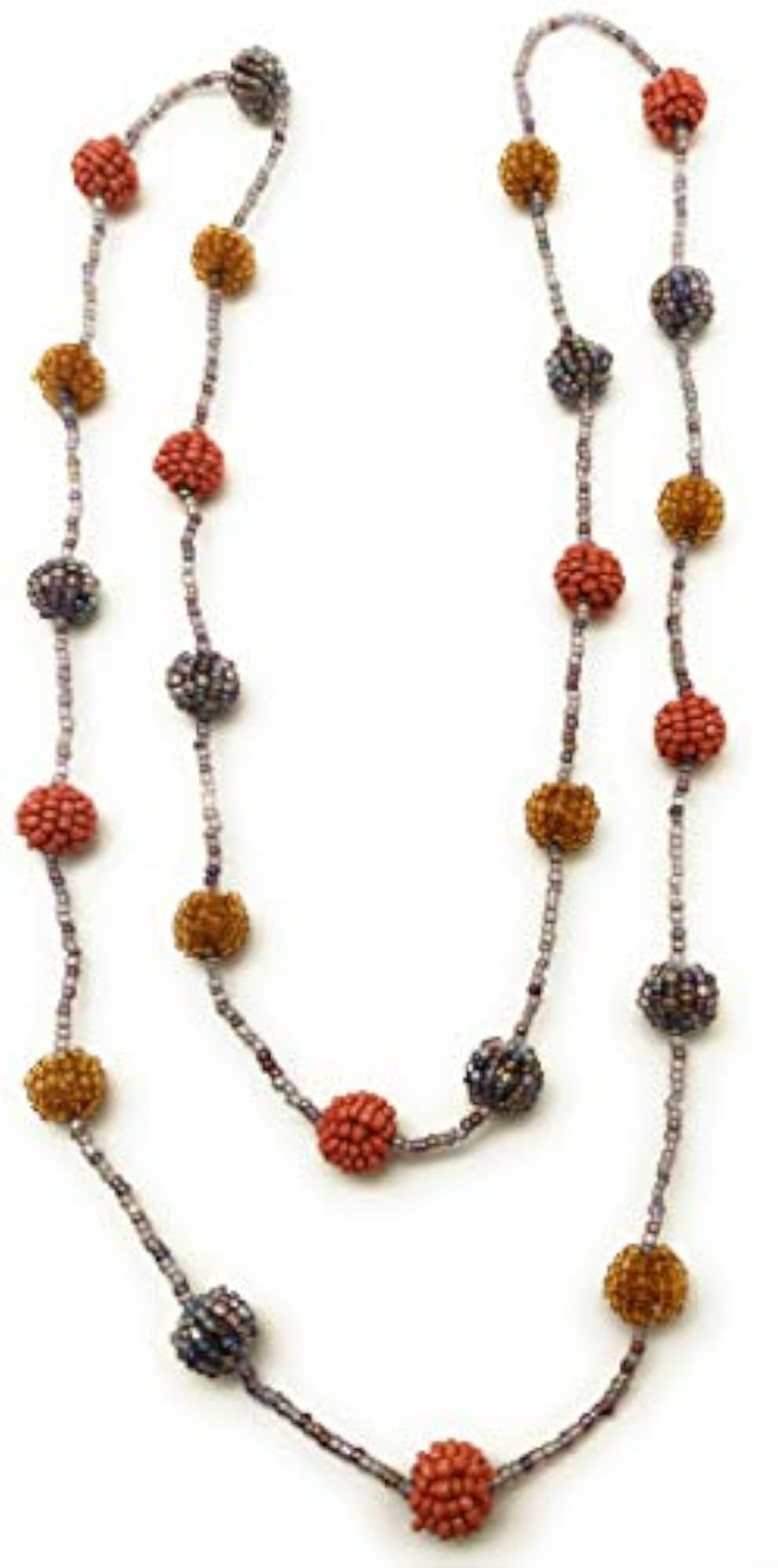 Multicolor Glass Bead Necklace, Chic Everyday Wear