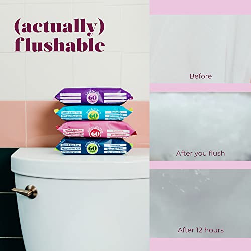 Goodwipes Flushable & Plant-Based Wipes With Botanicals | Dispenser For At-Home Use | Rosewater With Aloe Septic And Sewer Safe | 180 Count (3 Packs) - Biggest Adult Wipes #TOP4