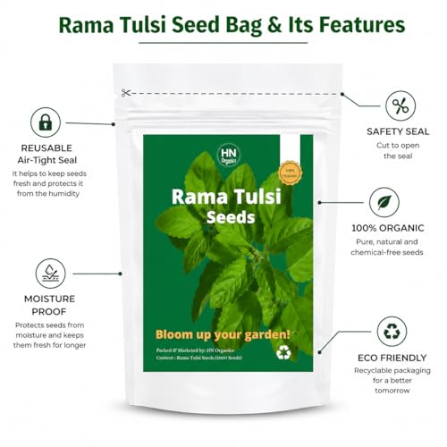 Image of Rama & Krishna Tulsi seeds Combo | Holy basil | Black Shyama | (Rama | Krishna Tulsi Combo)