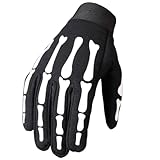 Hot Leathers Skeleton Mechanic Gloves (Black, Large)