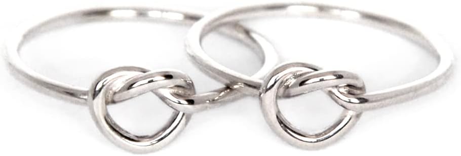 2 Friendship knot rings - Set of two best friends rings - bridesmaid rings - sterling silver 925 - Jewelry by Katstudio