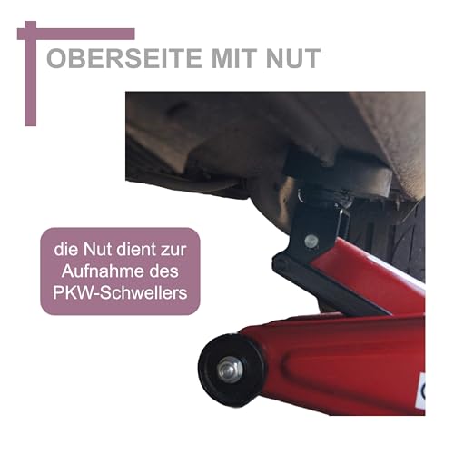 Gummiauflagen Verschiedene Größen für Wagenheber und Hebebühnen zum Reifenwechseln Rangierwagenheber Gummiklotz Gummiunterlage (100x25 V-Nut+Waffel)