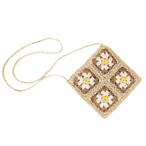 CHIC DIARY Women Straw Crossbody Bag Beach Purse Handmade Woven Shoulder Bag Boho Crochet Purse