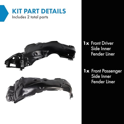 Image of TRQ Front Inner Fender Liner Set Compatible with 2014-2016 Toyota Corolla TO1248184 TO1249184