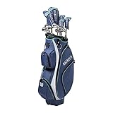Wilson New Lady Golf Magnolia Complete Set w Driver, Stand Bag, Irons Navy