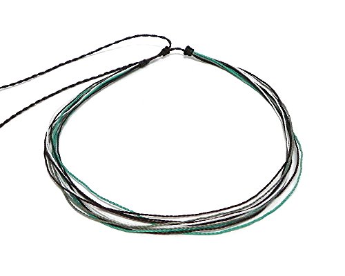 Mia Jewel Shop Multicolored Multi Strand String Pull Tie Choker Adjustable Waterproof Necklace - Unisex Surfer Fashion Handmade Jewelry Boho Accessories (Brown/Mint/White) #TOP28