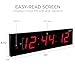Ivation Oversized Large Digital Wall Clock - Big LED Digital Clock w/Large Display, Shelf or Wall Mount (36 Inch - Red) 6 Brightness Levels | Time Memory | Remote, Mounting Holes & Hardware