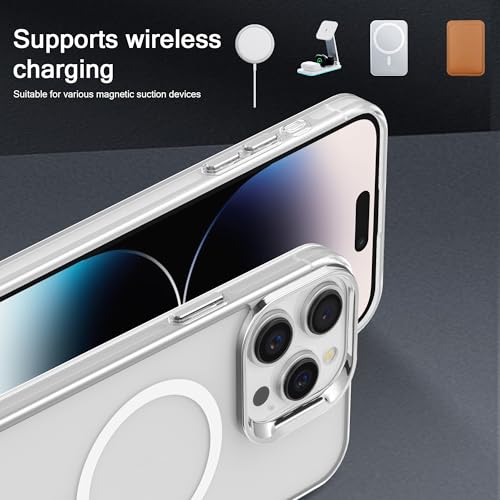 S. Tedazo Magnetic Case for iPhone 15 Pro Max (6.7 inch) Compatible with Magsafe,[Not Yellowing] Slim Thin Shockproof iPhone 15 Pro Max Case-Silver by S. Tedazo - Used condition - Image 3