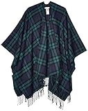 Amazon Brand - Goodthreads Women's Fringe Ruana Wrap Scarf, Blackwatch Plaid One Size