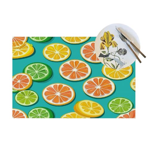 Sets de table en PVC résistant décor fruit pour salle à manger