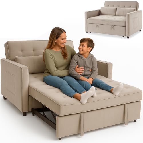 BAKAJI Divano Letto 2 Posti con Rivestimento in Velluto Premium