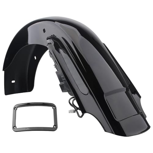 TrichTu Mount Rear Stretched Extended Fender W/LED Light Fit for Harley Touring Series Models 1993-2008 (Vivid Black+Smoke) by TrichTu Mount - Used condition - US$312.79