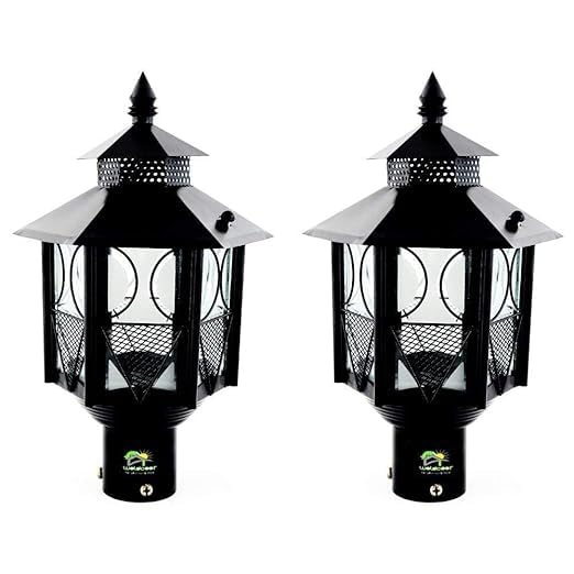 Weldecor Metal Antique Decorative Outdoor Gate Lamps,Architectural Design for Main Home Gate Light Waterproof,Rustproof for Garden,Exterior Compound Wall Lights for Piller,Pole Lamp Post (Style7)-image-48