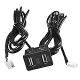 HavenDomicile Presa doppia USB per cruscotto auto, 4 pin+6 pin, adattatore a 2 porte, pannello fisso doppio USB