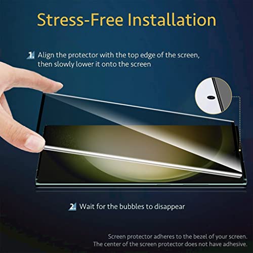 Letosan [2+2 Pack] Galaxy S23 Ultra Screen Protector, 9H Tempered Glass, Ultrasonic Fingerprint Support, 3D Curved, Hd Clear Scratch Resistant For Samsung Galaxy S23 Ultra 5G Glass Screen Protector #TOP6