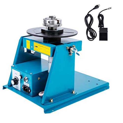 Rotary Welding Positioner Turntable Table, Welding Positioning Turntable Jaw Lathe Chuck Equipment Adjust Speed 0-90º 110V