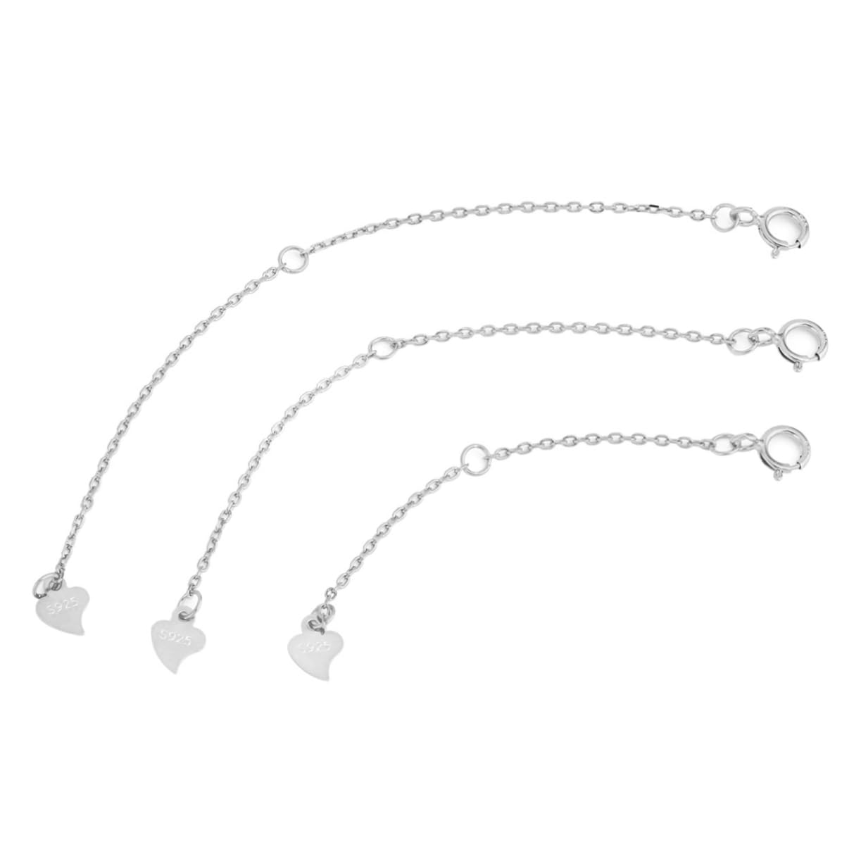LALAFINA 9stücke Teiliges Kettenverlängerungen Für Armbänder Und Verstellbare Gliederketten Silber Mit Zarten Herzanhängern Für -schmuckgestaltung