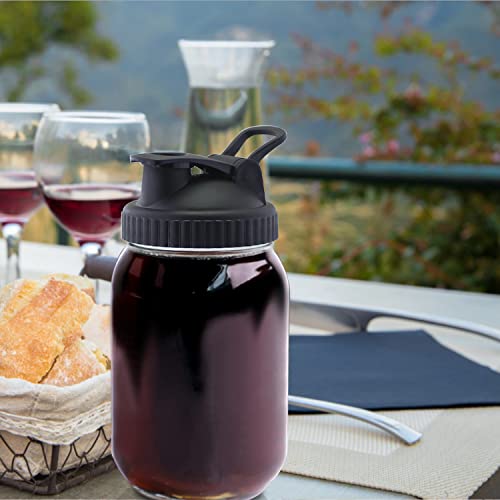 Cold Brew Ice Coffee Makers, Cold Brew Pitcher, Cold Brew Mason Jar With Brewer Filter, Flip Cap Lid, Durable Glass, 32 Oz (1 Quart) #TOP6