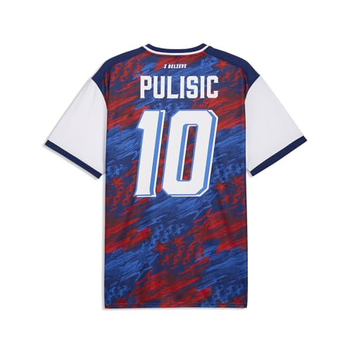 PUMA Men's Christian Pulisic 10 Passion Jersey, Elektro Blue- Red- White SS26, Medium Cp 10 Us Passion Jersey - image 4