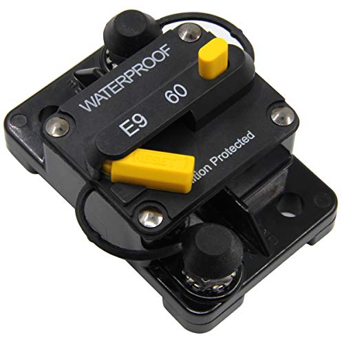 Zookoto 60 Amp Circuit Breaker, Marine Trolling Motors Boat Atv Manual Power Fuse Rest, Waterproof (60A) 12V-48Vdc #TOP1