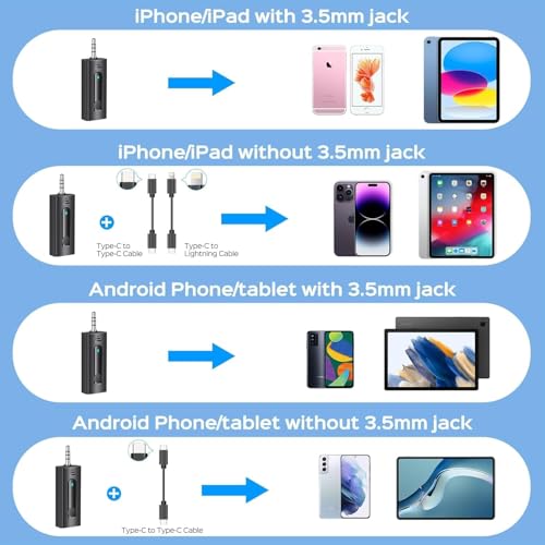 Image of DDLC K-35 Wireless Collar Mic Dual - 3.5mm Aux Jack Lavalier Microphone (2 Mics, 1 Receiver) for DSLR Cameras | YouTube | Interviews | BT Speakers | Omnidirectional Plug & Play Mic - Black Mic