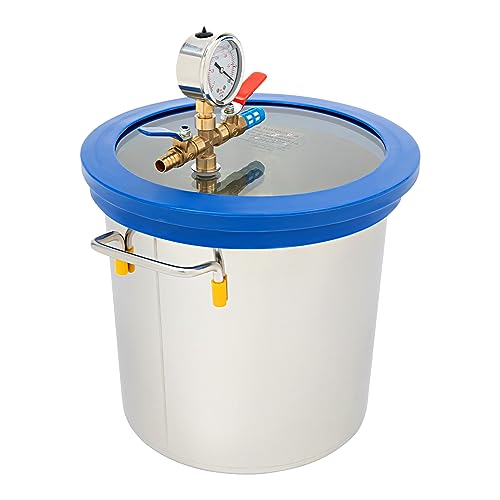 3 Gallon Vacuum Chamber with Lid Degassing Chamber, Stainless Steel Vacuum Chamber for Stabilizing Wood Degassing Siilicones Epoxies and EssentialOiils