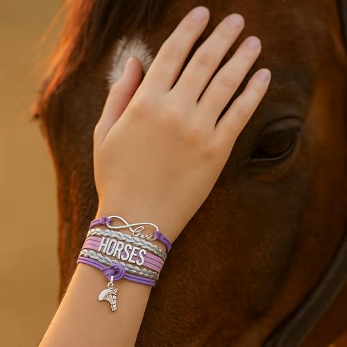 Horse Bracelet – Teal and Silver Love Infinity Horses Charm – Equestrian Jewelry Gift for Riders, Horse Lovers – Cute Accessories for Birthdays or Special Occasions3