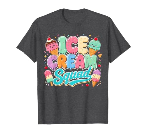 Ice Cream Squad Cute National Ice Cream Day Summer T-Shirt, Men, Dark Heather Grey, Small