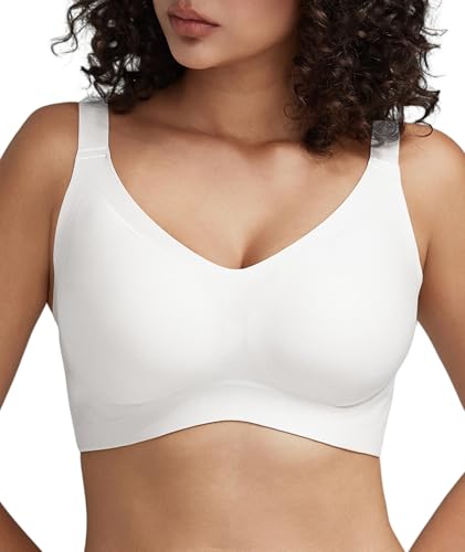 Image of Women's Minimizer Bra No Underwire Full Coverage Wireless Jelly Bra Plus Size Seamless T-Shirt Bra