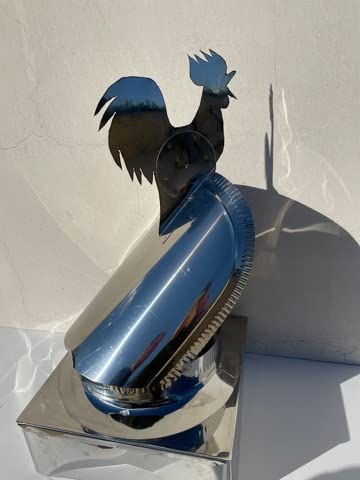 Fumaiolo Girevole comignolo Gallo Inox con Galletto (42x42cm)
