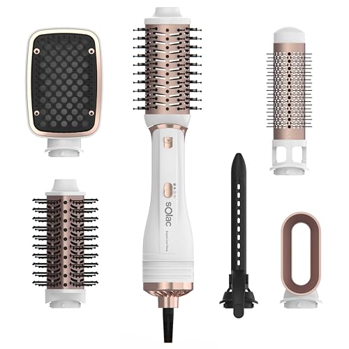 Solac - Moldeador de Pelo Expert Ion Flow, 6 en 1, 1200W, 6 Cabezales, Secador Alisador, Rizador, Cepillo Volumen y Ondas, 3 Velocidades y Temperatura, Antiencrespamiento Solac - Moldeador de Pelo Expert Ion Flow, 6 en 1, 1200W, 6 Cabezales, Secador Alisador, Rizador, Cepillo Volumen y Ondas, 3 Velocidades y Temperatura, Antiencrespamiento
