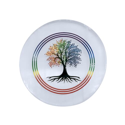 Plato de carga de cristal de selenita 3 pulg miniatura 1
