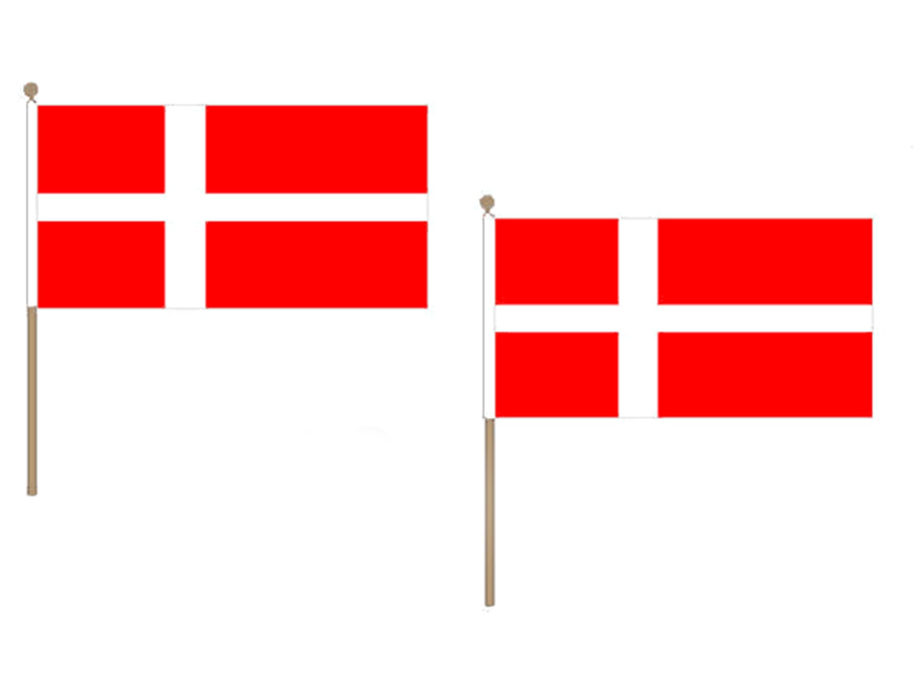 AZ FLAG STOCKFLAGGE DÄNEMARK 45x30cm mit holzmast - 10 stück DÄNISCHE STOCKFAHNE 30 x 45 cm - flaggen