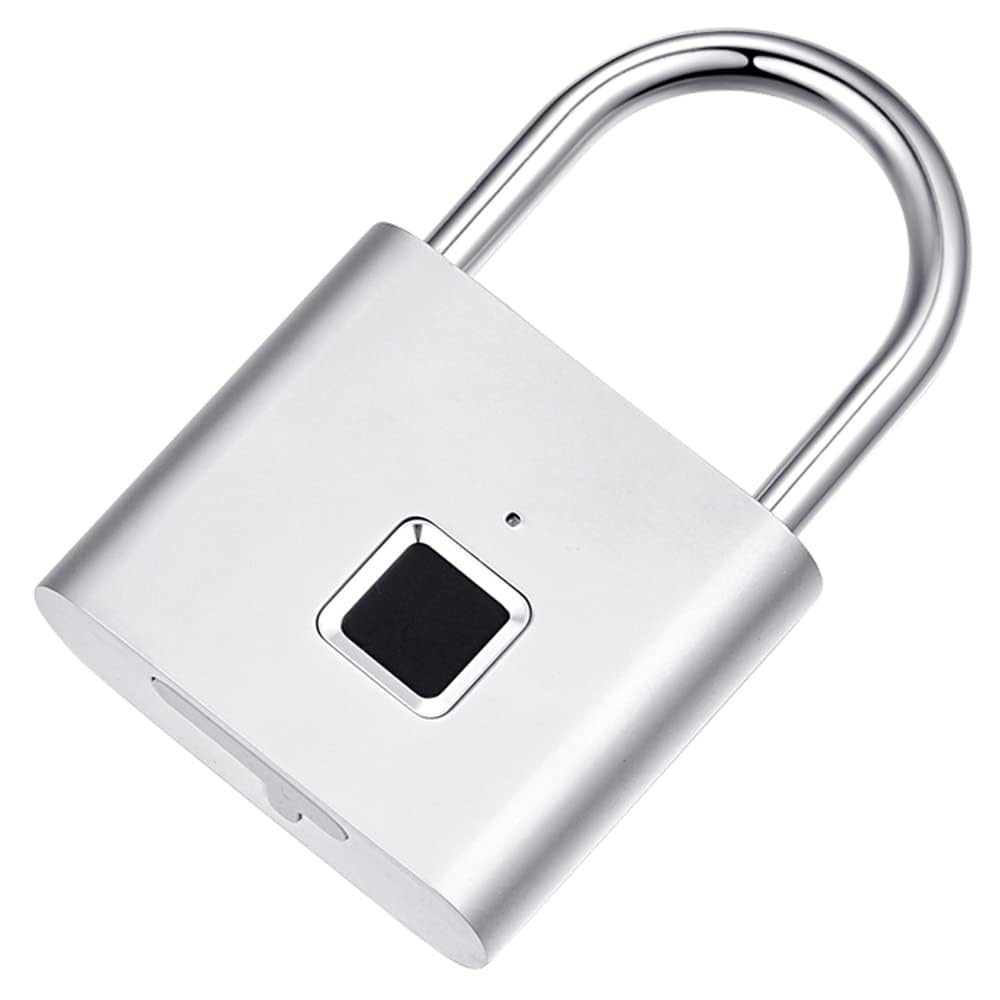 Smart Fingerprint Padlock, Waterproof Keyless Anti-Theft Security Digital Lock with USB Charging, Supports up to 20 Groups of Fingerprint for Locker, Gym, Door, Luggage, Suitcase, Handbags, Wardrobes