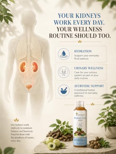 Image of Four Seasons Pure Ayurvedic Kidney Care & Detox Juice with Varun & Punarnava - Natural Urinary Tract Support & Kidney Stone Care Tonic - 100% Herbal & Sugar-Free (1L) PK 3