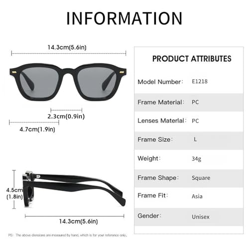 Image of Karsaer Sunglasses for Men Women Square Frame Classic UV Protection Driving Glasses E1218