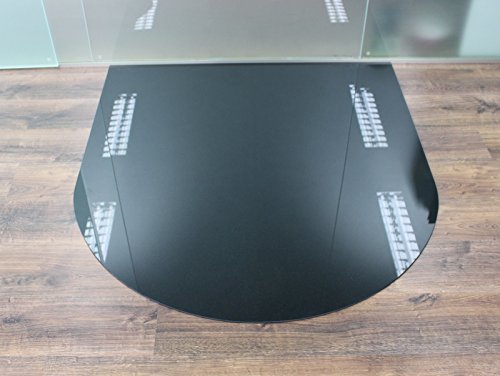 Funkenschutzplatte Rundbogen 100x120cm Schwarz Glasplatte mit Dichtung