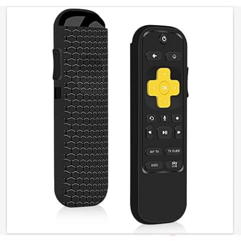 Remote Case/Cover for NOW TV Smart Stick Roku Streaming Stick+ HD Streaming Media Player,Protective Skin Sleeve for Now TV Remote Control,Silicone Remote Battery Back Cover Protector Piece-Black Renew Cover