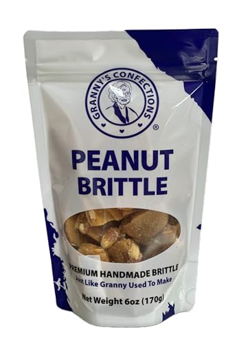 Granny's Confections Old Fashioned Handmade Peanut Brittle - 6oz Bag - Premium Gourmet Candy