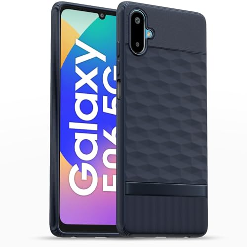 Image of Pikkme Back Cover for Samsung Galaxy F06 5G / Samsung Galaxy M06 5G Camera Protection 3D Hexa Cube Design Silicone Protective Bumper Case (Blue)