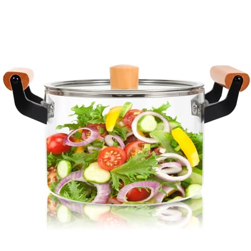 4L Simmer Pot Clear Cook Pot Heat Resistant Cooking Pot Cookware...