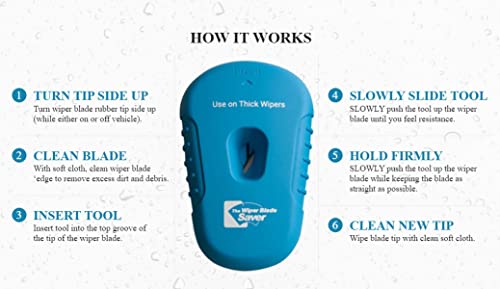Windshield Wiper Blade Cutter & Regroover Universal Trimmer Tool Car Truck Boat Window Wipers- Vehicle Tool Quickly Restores & Repairs Wiper Blades Without Replacement Multiple Uses - Easy Diy, Blue #TOP2