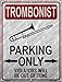 SMART BLONDE Trombonist Parking Novelty Mini Metal Parking Sign PM-1222