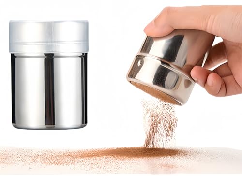 Ziuuihu粉ふるい 容器 家事問屋 粉もの缶 粉振りボトル 粉ふり缶粉ふり缶 粉ふりボトル パウダー缶 調味料 調味缶ステンレス製 粉糖ふり シュガー 5.9*9CM,304ステンレス鋼 (304 中サイズ 1個)